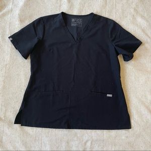 Figs Scrubs Top in Black